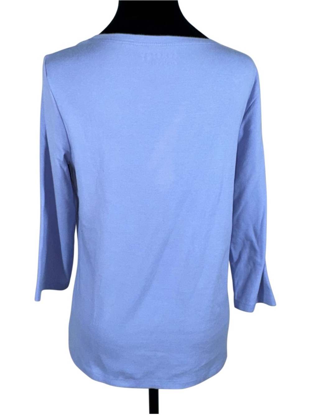 Zenergy By Chicos Knit 3/4 Sleeve Embellished Top Lilac Silver Size 1(M 8-10) - Picture 6 of 13